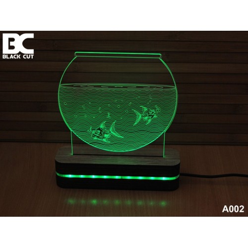 3D lampa Akvarijum plava