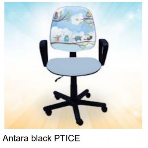 Dečija stolica Antara Black Ptice 