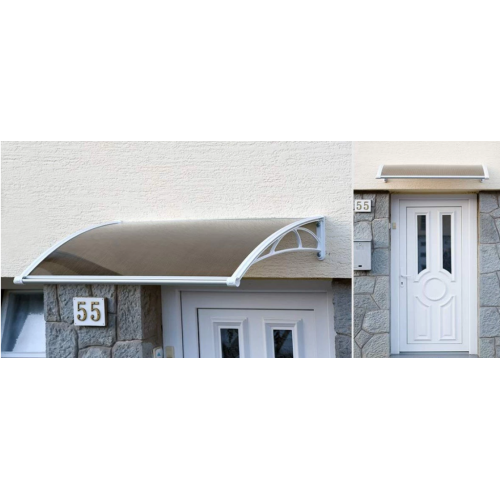 Nadstrešnica Za Vrata 82x120cm Smeđa Baza Ploča Bronza 6mm