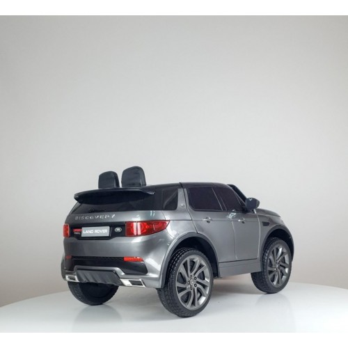 Auto na akumulato Land Rover džip sa kožnim sedištem i mekim gumama Metalik Siva
