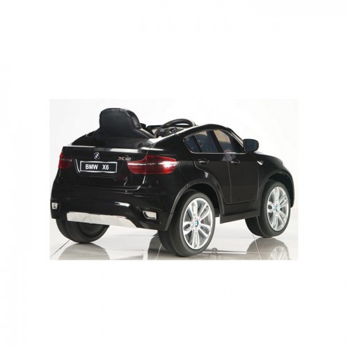 Automobil na akumulator model 229 BMW X6 crni sa kožnim sedištem i Eva gumama crni