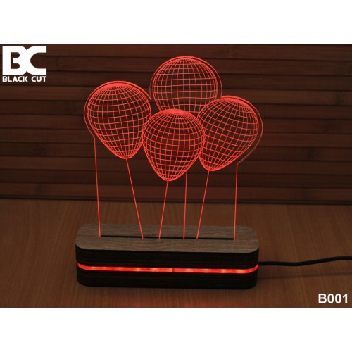 3D lampa Baloni plavi