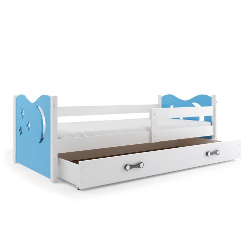 Dečiji krevet Elegant White plavi 160x80 cm sa fiokom i dušekom