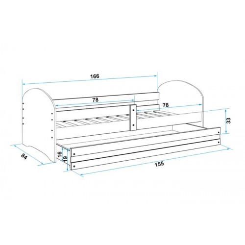 Baloo Lookie Krevet za decu 160x80 Pine Dezen 01