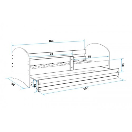 Baloo Lookie Krevet za decu 160x80 Pine Dezen 10