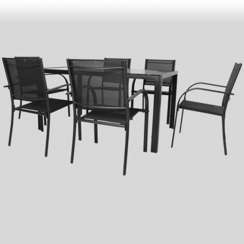 Baštenska garinitura Black sto i 6 stolica