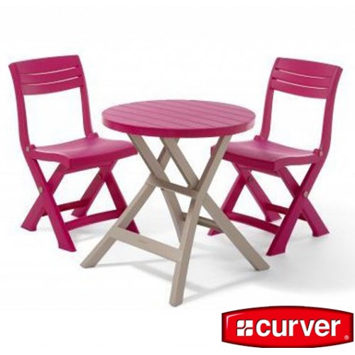 Baštenska garnitura Bistro set duo kapućino-roze