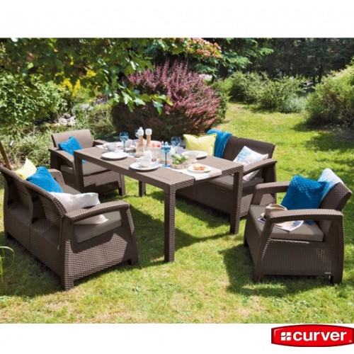 Baštenska garnitura Corfu fiesta set braon - topla taupe