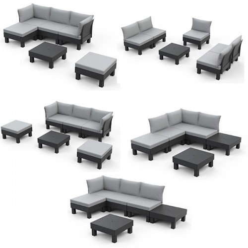 Baštenski set Cantara elements 5 seater, grafit