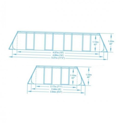 Bazen pravougaoni steel 488 x 244 x 122 cm sa peščanom pumpom