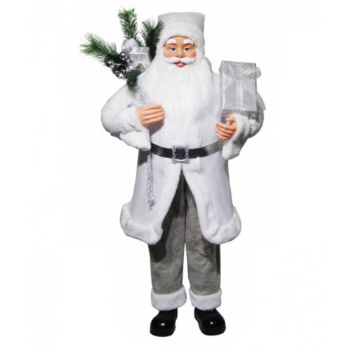 Beli deda Mraz sa srebrnim poklonom 110 cm