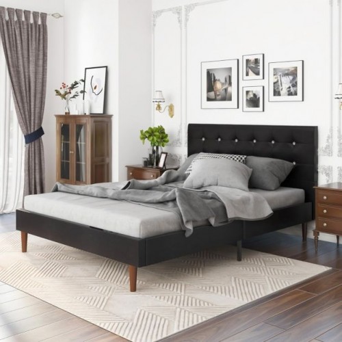 Versaj Bračni Krevet 216X164X108 cm - Crni + Madison Dušek za Bračni krevet 160x200 cm
