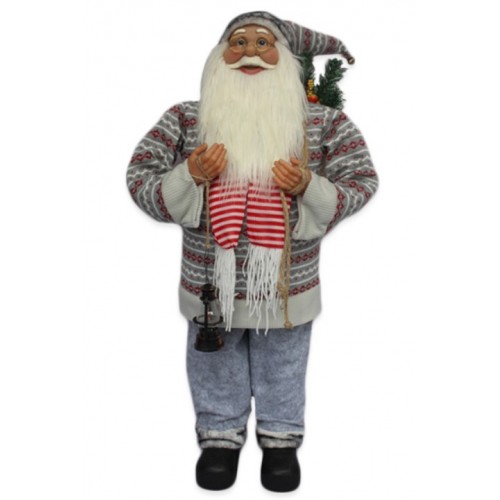 Sivi deda Mraz sa šalom 90 cm