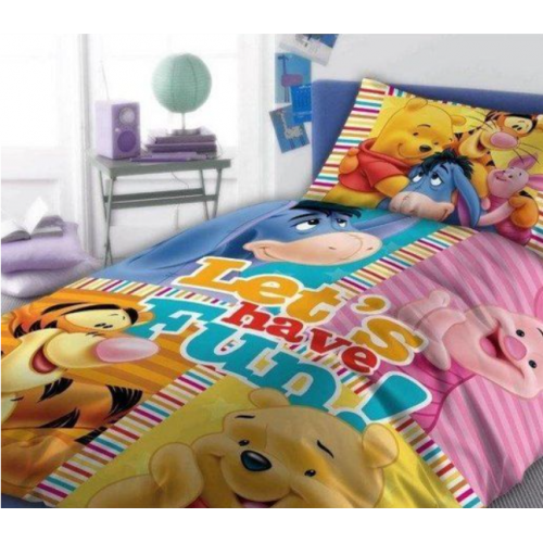 Posteljina za decu Winnie the Pooh- Lets have fun 160x200+70x80 cm