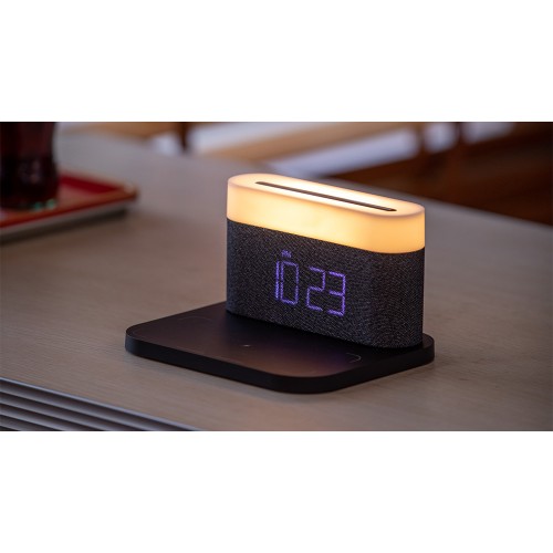 Aurora Lamp with Clock and Wi-Fi Charger