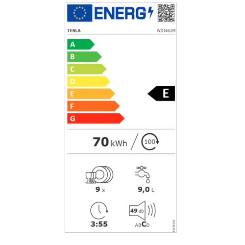 TESLA Ugradna mašina za pranje sudova WDI461M