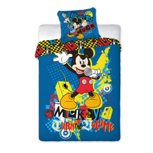 Posteljina za decu Mickey Mouse- Born to Rock 160x200 + 70x80cm