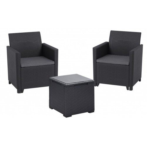 Balkonski set Marie sa Box Stolom Vigo Grafit 259723