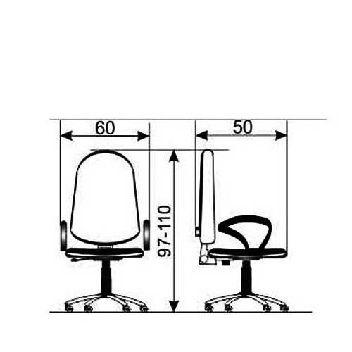 Daktilo stolica M 170 cp/hrom/pvc