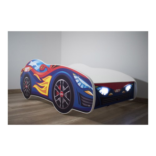 Dečiji krevet 160x80cm (Trkacki auto) RED BLUE CAR - LED 