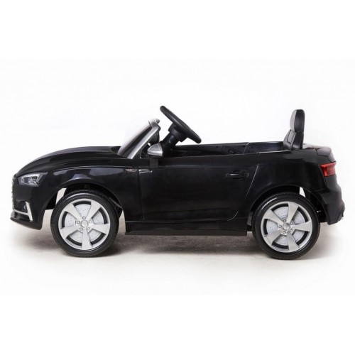 Dečiji auto na akumulator licenciran AUDI S5 CABRIOLET crni sa kožnim sedištem i mekim gumama