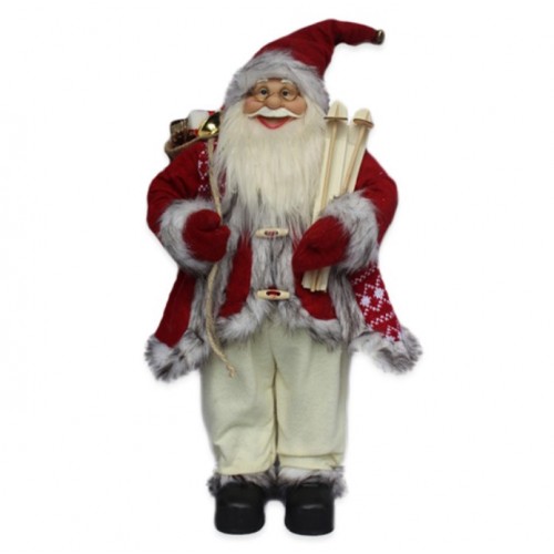 Deda Mraz crveni sa džakom i skijama 60 cm