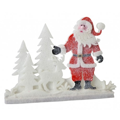 Deda Mraz i irvas Novogodišnja dekoracija 38cm