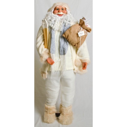 Deda Mraz sa džakom i skijama beli 120cm 