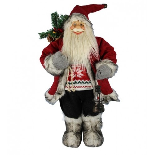 Deda Mraz sa jelkom i zvončićima Deco Santa 90 cm