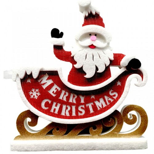 Deda Mraz sa postoljem Novogodišnja dekoracija 46cm