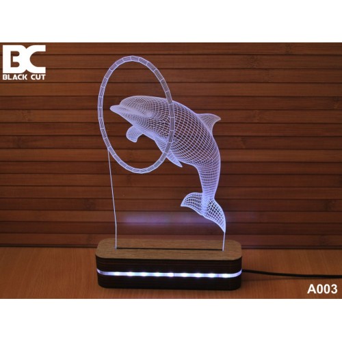 3D lampa Delfin 8 boja