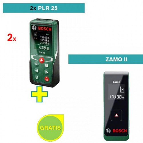 Digitalni laserski daljinomer Bosch PLR 25 sa poklonom Bosch Zamo II