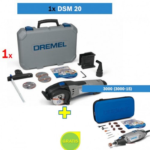 Dremel sekač DSM 20 + poklon Višenamenski alat DREMEL 3000 sa 15 kom pribora