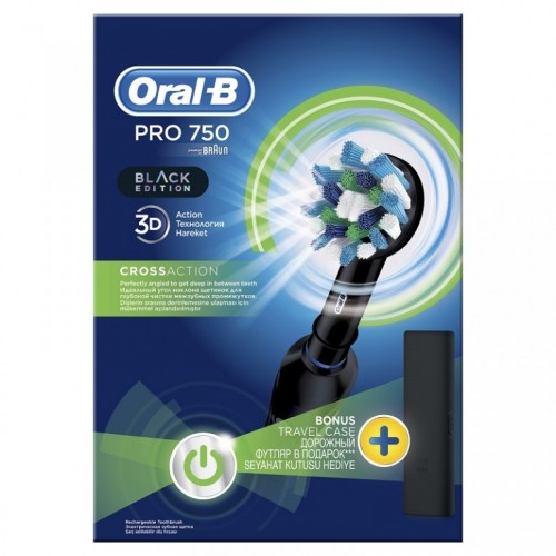 Električna četkica za zube Oral-B Pro 750 3D CrossAction Black Edition 