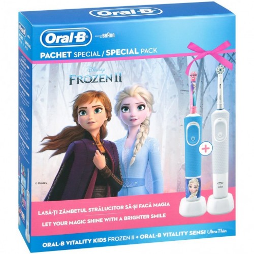 Električna četkica za zube Oral B D100 adults + D100 kids Frozen