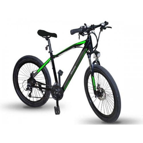 Električni bicikl crno zeleni Xwave E-bike 