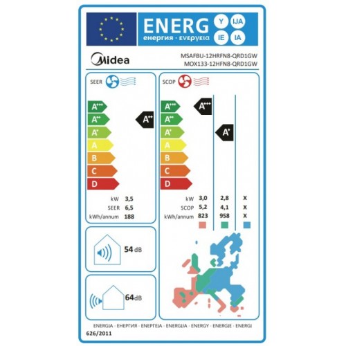 Klima uređaj Midea MSAFBU-12HRFN8-QRD1GW Inverter