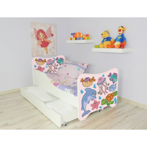 Krevet za dete sa fiokom Happy Kitty Fishes 160x80
