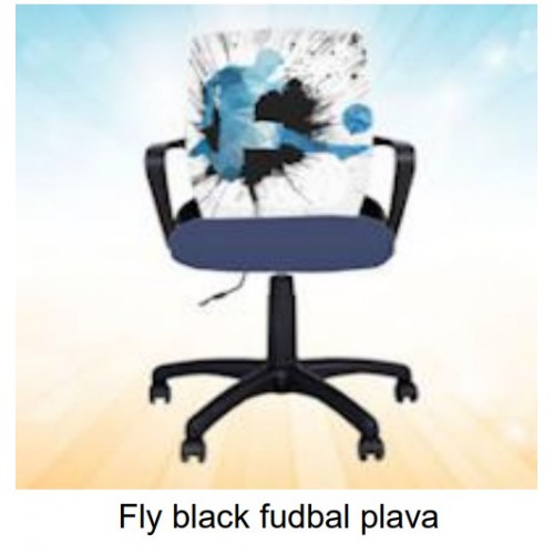 Dečija Stolica Fly Black Fudbal 