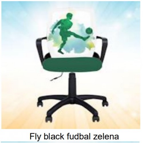 Dečija Stolica Fly Black Fudbal Zelena 