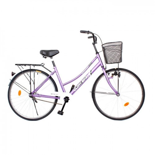 Ženski gradski bicikl Glory Bike 26" nožna kočnica Ljubičasti
