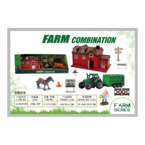 Farma set štala i traktor 909373