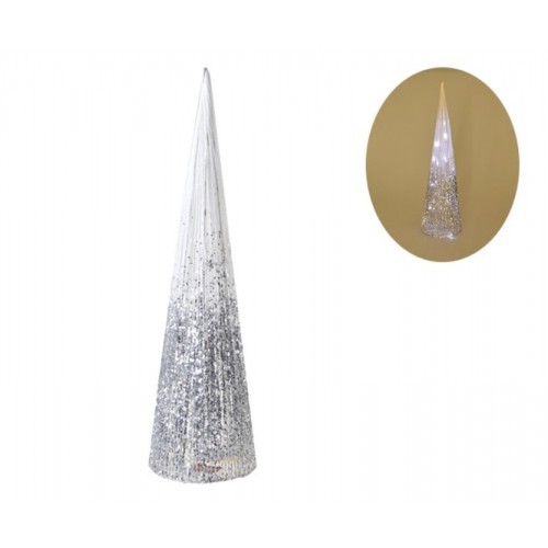 Jelka srebrno bela 80cm Shiny cone