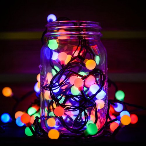 Novogodišnje lampice LED biserni niz 180 sijalica multi
