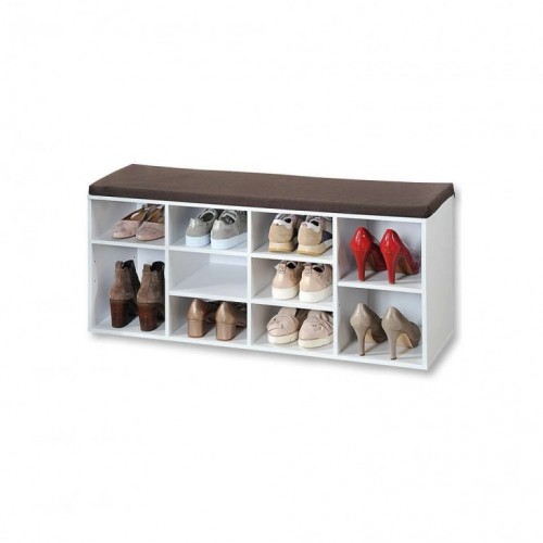 Drveni cipelarnik beli sa jastukom za sedenje 103,5x48x29,5cm Kesper ksp15910 
