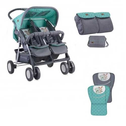 Kolica za Blizance Twin Green & Grey