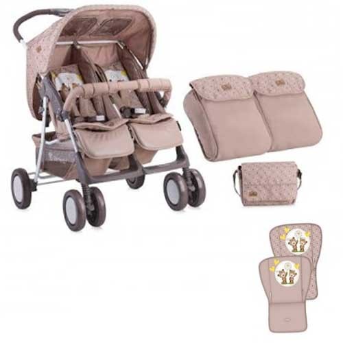 Kolica za Blizance Twin Beige Daisy Bears