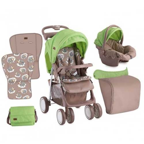 Kolica Foxy Set Beige & Green Lambs