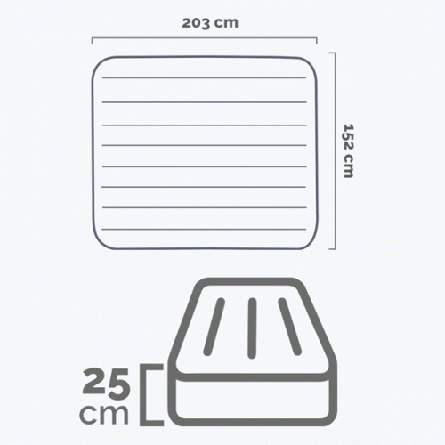 Krevet na naduvavanje Queen Pillow Rest Classic 203x152x25cm Intex 64150ND