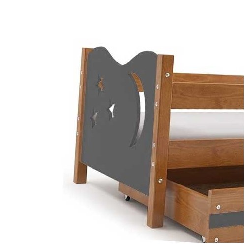 Dečiji krevet Elegant Adler sivi 160x80 cm sa fiokom i dušekom 